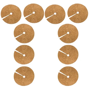 

10 Pieces of 11.8 Inch Coconut Palm Fiber Tree Mulch Protection Pads-for Disc Plant Mulch, Flower Pots