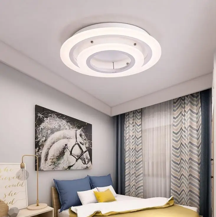 Living room lamp bedroom lamp warm romantic postmodern minimalist atmosphere led ceiling lamp round household lamps
