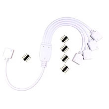 

LED Lights bar Connector 4 Pin RGB Connector Cable 1 to 2/3/4 Ports Splice Clip for Fixed 3528 5050 LED Strip