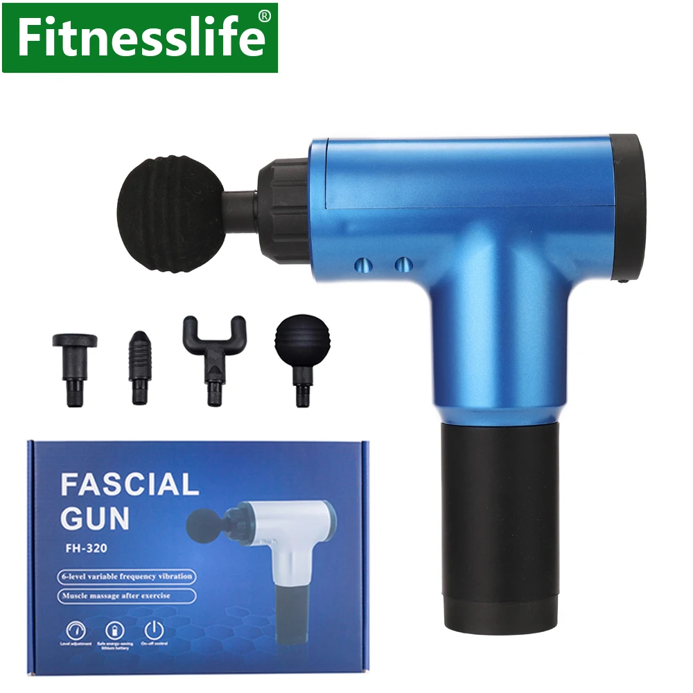 

Fascia Massage Gun Sport Therapy Household Electric Muscle Relaxation Rechargeable Battery 4 Heads Box High Frequency Vibration