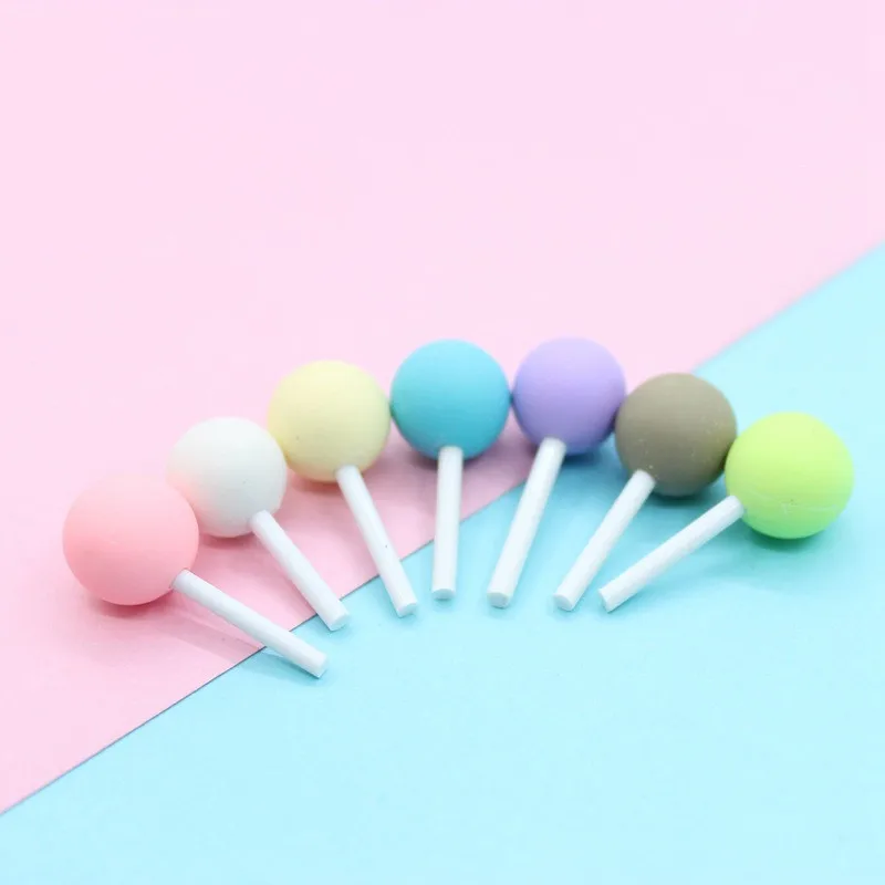 Mini Order 10pcs 10*20mm Pastel Spring Colors 3D Lollipop Candy Resin Cabochons Ornament Accessories ClayCharm Material DIY | Украшения и