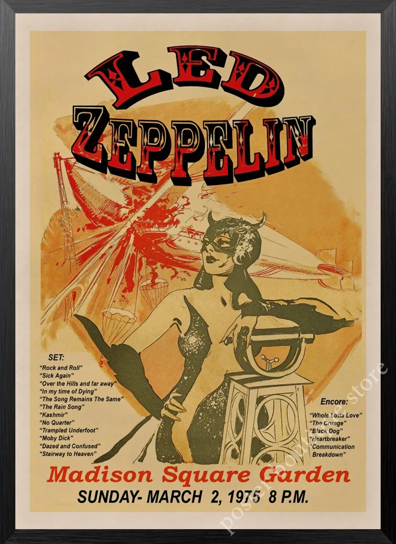 Led Zeppelin рок-н-РОЛ постер, Jimmy страница, Роберт Плант винтажные наклейки домашний Декор наклейки на стену девять процентов/4 - Цвет: 12
