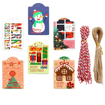 

96pcs Christmas Gift Tags Decorative Creative Cartoon Gift Tags Paper Tags Hanging Tags for Christmas Party