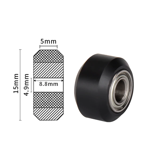MEGA 10SETS POM Pulley Bore 5mm Wheel V slot Ball Bearing 625RS 625ZZ 3D Printer Parts CNC Transparent Polycarbonate Openbuilds Black Small  625ZZ