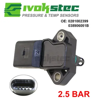 

Newest 2.5 Bar MAP Sensor Turbo Boost Pressure For Skoda Fabia Roomster Superb Yeti Octavia Praktik 1.4 1.8 1.9 TDI 038906051B
