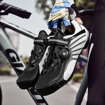 

Men Non-Locking Road Bike Bicycle Shoes Women Anti-slip Breathable Cycling Shoes Athletic Racing Sneakers 36-46 D0892