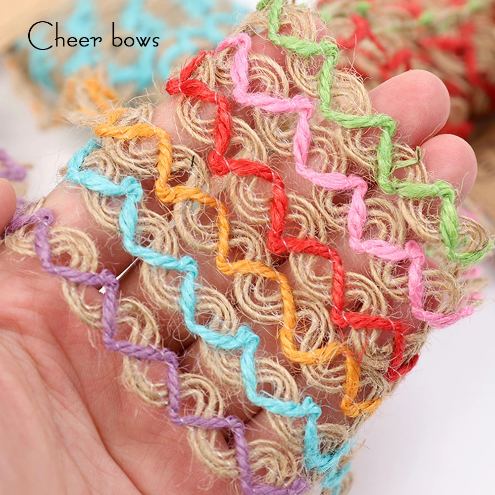 Cheerbows 1 см* 3 м натуральный полотняная лента упаковки подарка фестиваль вечерние кружевное платье без рукавов с декоративной из натурального джута натуральная Мешковина ленты Набор сделай сам DIY