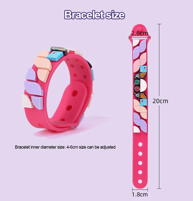 DIY Dot Building Block Bracelet Unisex Silicone Cartoon Adjustable Wristband Animal Knowledge Marine Blocks Toys For Girls Boys 5