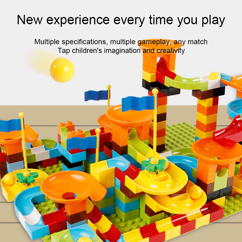 Наборы строительных блоков marble run 80 шт. 320 кирпичи большого размера duploed