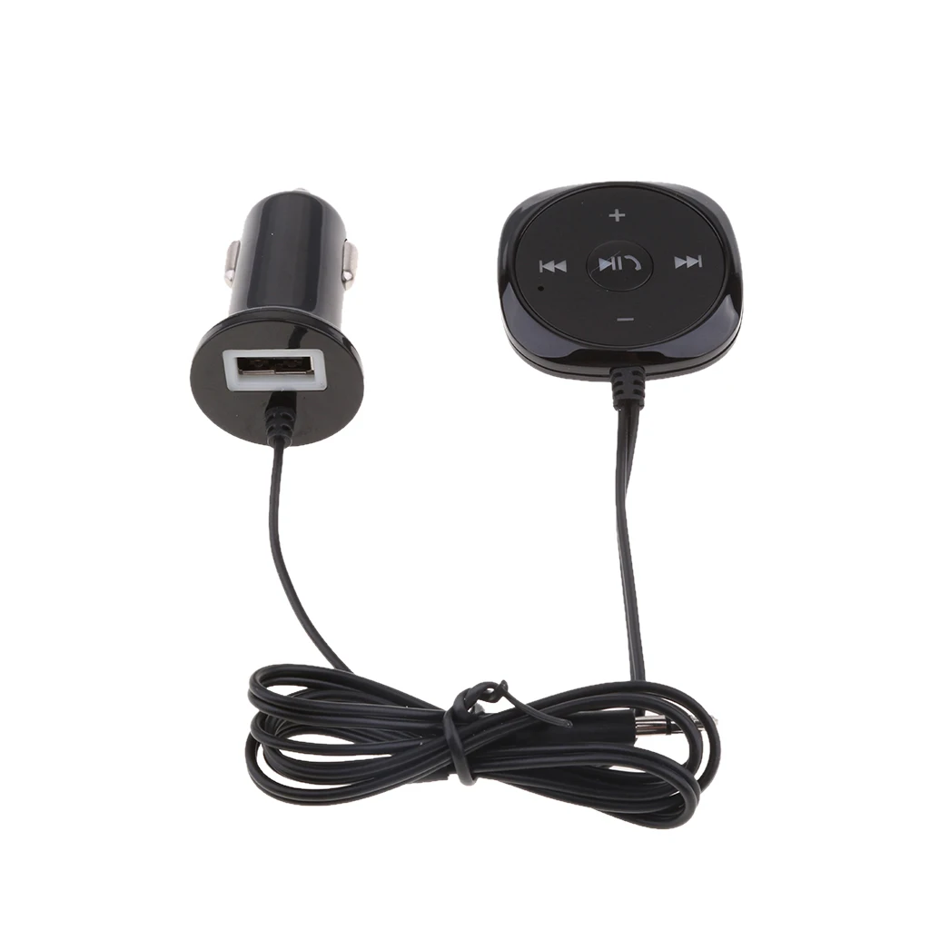 Bluetooth 3.0 Car Kit Hands-Free Wireless Receiver 2.1A USB Car Charger 3.5mm AUX Touch button Universal Most Car