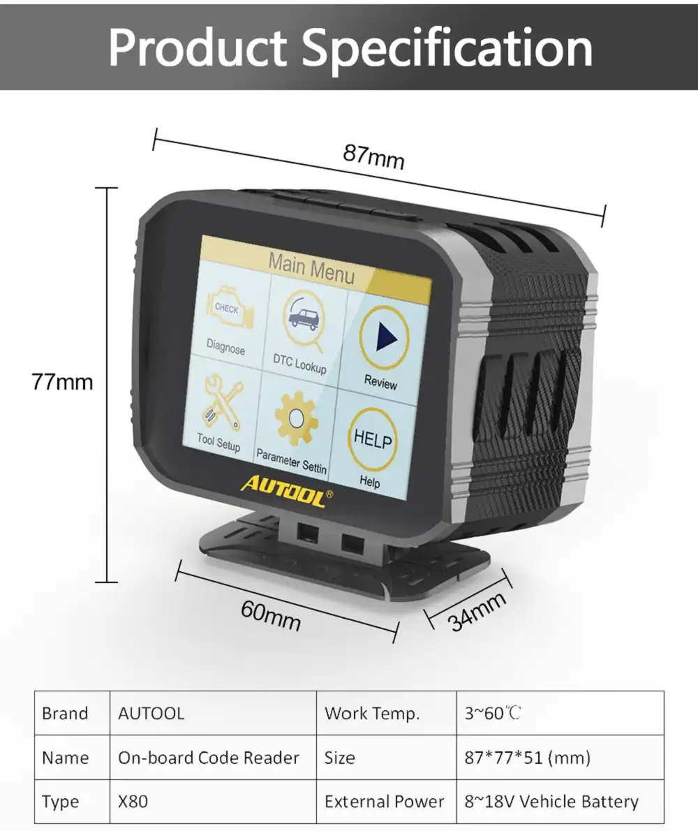 AUTOOL OBD2 OBD II HUD Head Up Display Digital Car Computer Auto ECU Film Gauge Speed Meter Electronic Monitor Diagnosis Tool with Display KMH MPH
