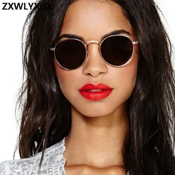 

Vintage Alloy Women Sunglasses Luxury Brand Designer Classic Small Frame Driving Mirror Eyewear Oculos De Sol Masculino