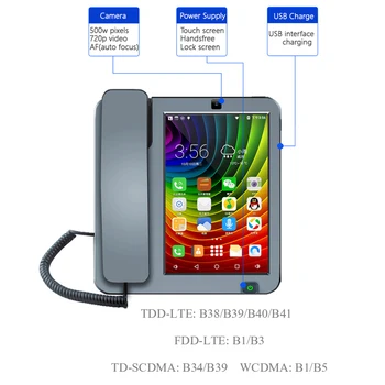 

KT8001 3G 4G SIM Card Android Smart Fixed Phone Touch Screen Video Call Telephone With Wifi