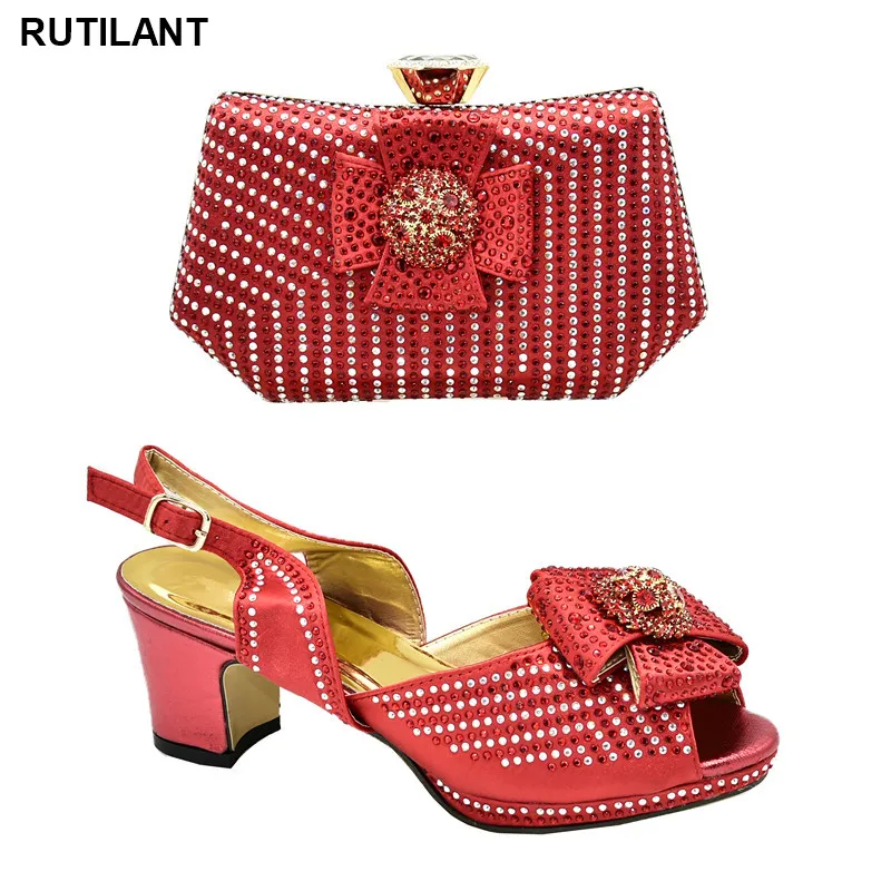 

New Fashion Italian Shoe and Bag Set for Party In Women Italian Shoes with Matching Bags for Wedding Italy Shoes Woman High Heel