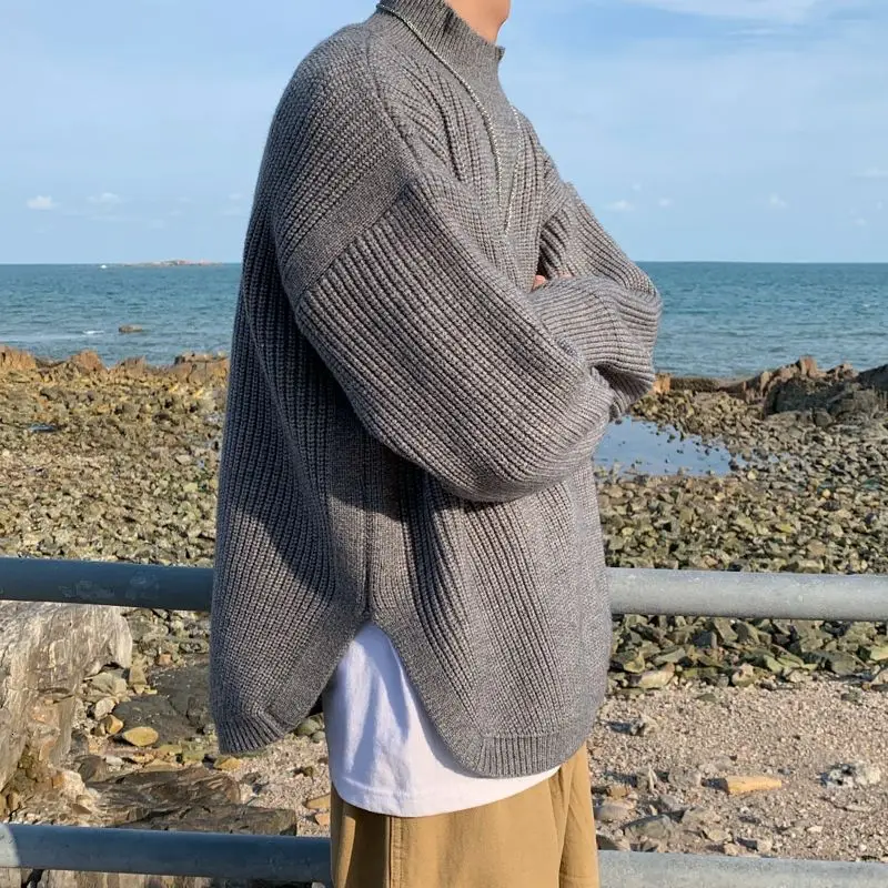 

Winter Sweater Men's Warm Fashion Retro Casual Knitted Pullover Men Wild Loose Korean Clothes Mens Knitting Sweaters M-XL