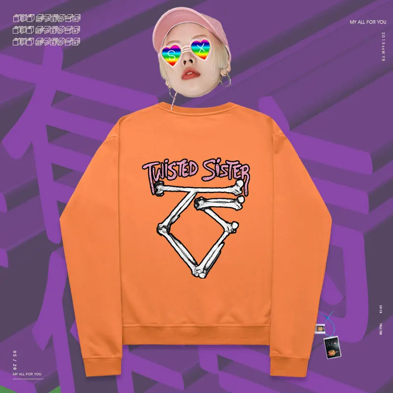 Long-sleeved clothes Hip Hop Unlimited Country High Street Print Stickers oversize sisters sweatershirts |