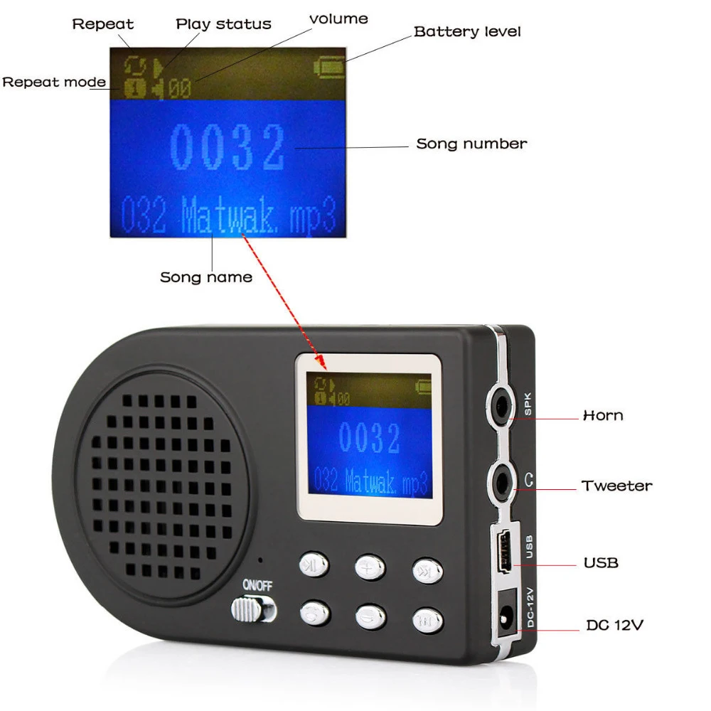 Hunting Bird Caller MP3 Player Hunting Decoy Bird Sound Loud Speaker LCD Screen Digital Hunting Equipment with Remote Control