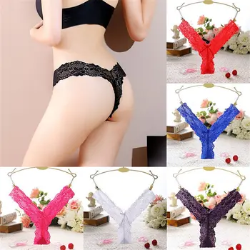 

Lace Women's Underwear Transparent Sexy Underwear Low-rise Thong Seamless Briefs Ladies Lace Thong Underwear Sexy