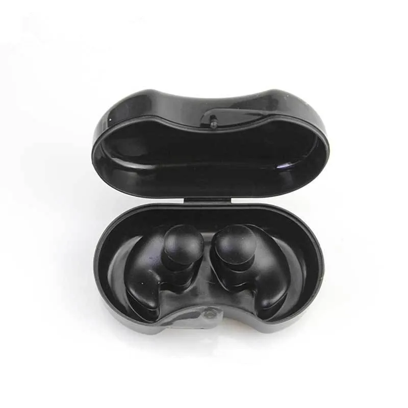 1 пара водонепроницаемых профессиональных силиконовых ушные затычки для плавания, мягкие противошумные ушные затычки для взрослых и детей - Цвет: Black