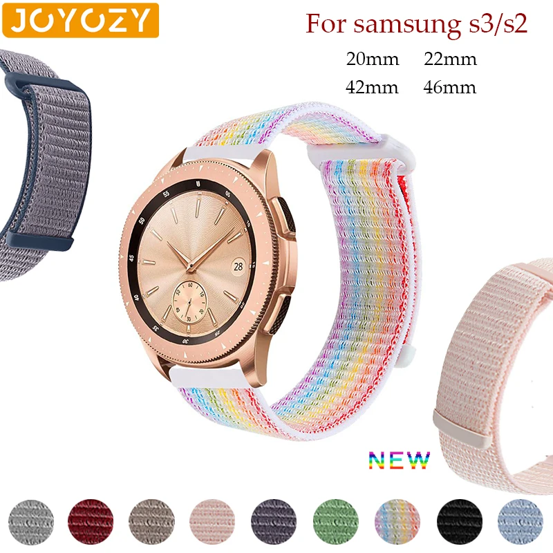 Цветной Воздухопроницаемый ремешок Joyozy 20 мм 22 для Samsung Galaxy watch 46 s3 s2 часов