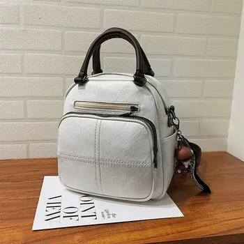 

Solid Sewing Thread Saffiano Mini Fashion Backpacks Travel Large Capacity Handbags Lady Shoulder Bags for Women 2020