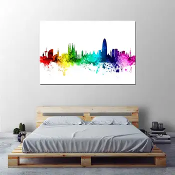 

Spain Barcelona Posters and Prints Art canvas Watercolor Wall Art Wall Pictures For Living Room Decoration