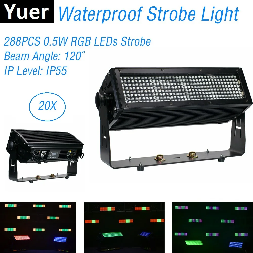 

Disco Light Music 288LEDS 0.5W RGB LED Strobe Light DMX 512 LED Wall Wash Lights Waterproof Stage Effect Strobe For Dj Light KTV