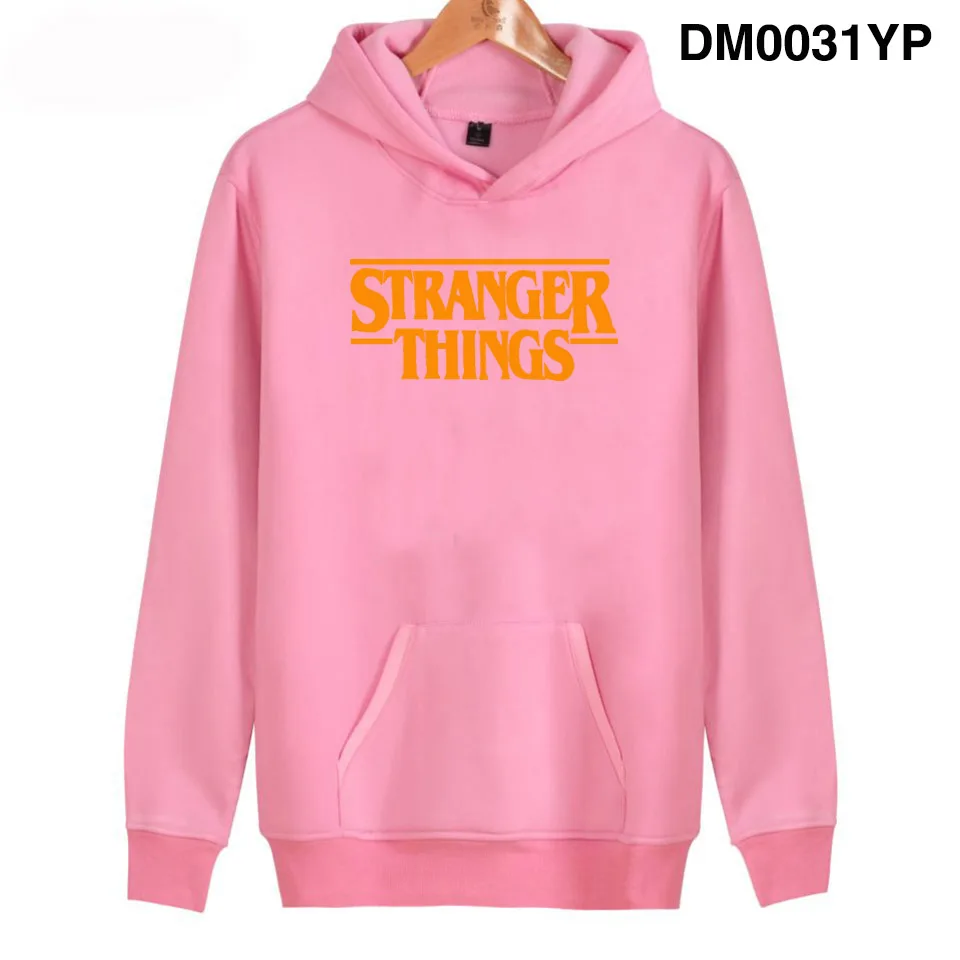 Stranger Things Hoodies Men Women Fashion Casual Print Hoodie Autumn Winter New Streetwear Hip Hop Sweatshirt Male Female Hoodie - Color: Pink