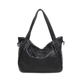 

Women New Fashion Large Capacity Slouchy Soft Leather Designer Handbag Braided Shoulder Tote Bag Crossbody Satchel Office Daily
