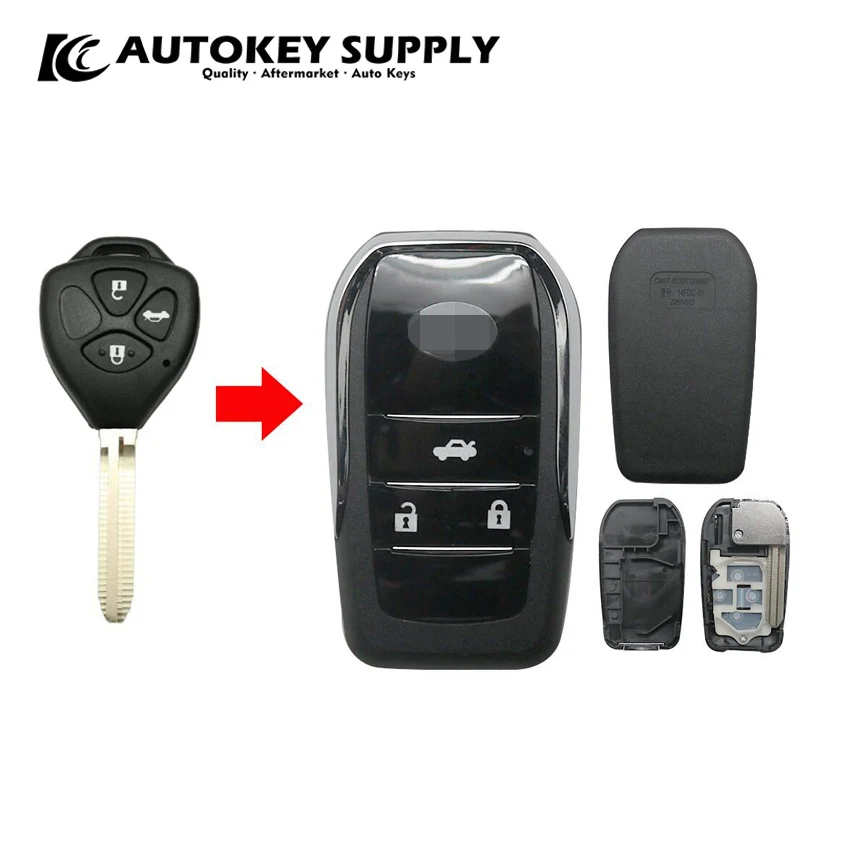 3 pulsanti adatti per Toyota Camry RAV4 Reiz Vios Crown car telecomando dritto modificato chiave pieghevole shell AKTYF125 - H4058257a891b4909bc642f8a0da718b10