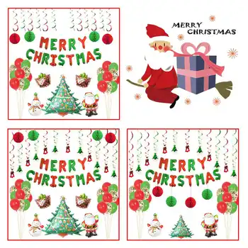 

Christmas Santa Claus Aluminum Film Balloons Christmas Bell Tree Alphabet Ballon Christmas Party Ornament