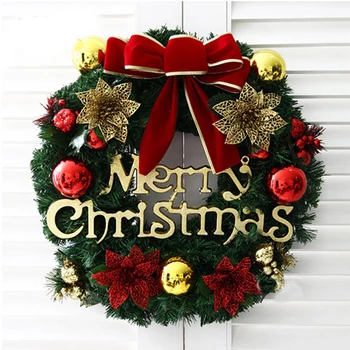 

30CM Christmas Garland Xmas Party Happy New Year Decor Christmas Tree Hanging Pendant Craft Handmade Colorful Christmas Wreath