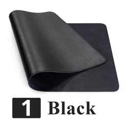 Portable Waterproof PU Leather Desk Mat - Large Single-Sided Mouse Pad - 80 X 40 CM (Black)