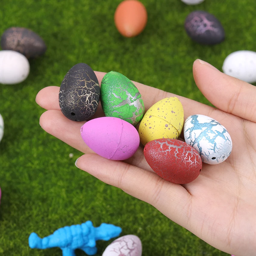 10PCS/Lot Color Magic Water Growing Egg Hatching Colorful Dinosaur Eggs Add Cracks Grow Cute Children Toy