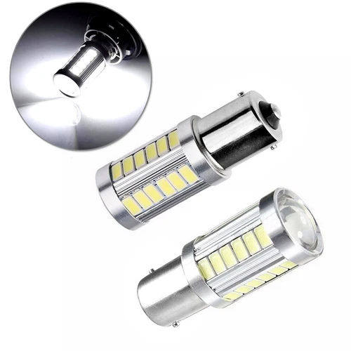 주간 주행 신호등 LED 후진등, P21W 5630 33SMD LED 전구, BA15S 1156 자동차 테일 전구, 후진 램프, 2 개 4