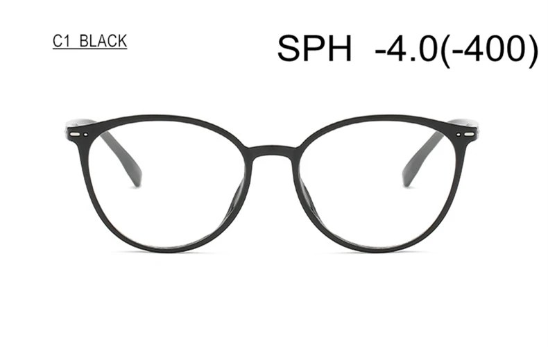 SWOKENCE TR90 оправа, очки для близорукости SPH-0,5 до-6,0, для мужчин и женщин, Ретро дизайн, очки по рецепту для близоруких F113 - Цвет оправы: C1 (-4.0)