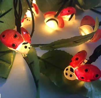 

The LED Light String Ladybird Beetle Battery Christmas Garden Courtyard Layout Decorative Lanterns String Lights string lights