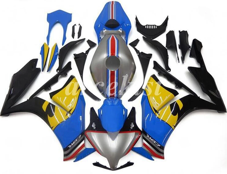 Литьевая Форма ABS полный обтекатель комплект Подходит для HONDA CBR1000RR 2012 2013 CBR 1000RR тела набор желтый синий