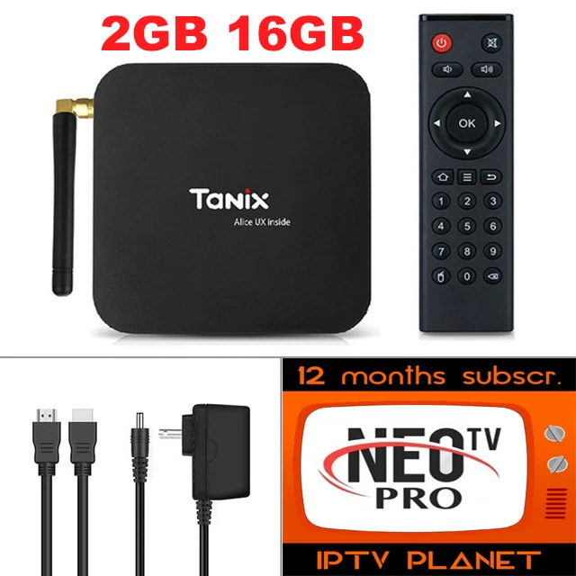 2G16G-1 Year NEOTV 1 год NEO ТВ подписка+ Tanix TX6 Android 9,0 телеприставка Великобритания Франция Испания Nederland Португалия Смарт телеприставка IPTV с 2000+ Live - Цвет: 2G16G-1 Year NEOTV