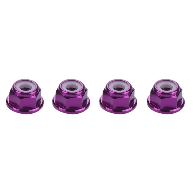 Aluminum alloy RC Car Wheel Lock Nuts 4pcs/set Crawler Vehicle Sprocket nut 4mm with flange for Climbing Model Cars Pa |