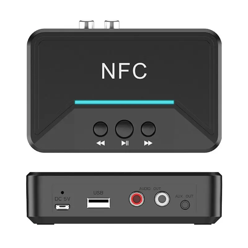 5 0 Bluetooth Receiver Smart NFC A2DP RCA AUX 3 5MM Jack Wireless Adapter Suppotr USB Play For CAR Home Speaker Headphon