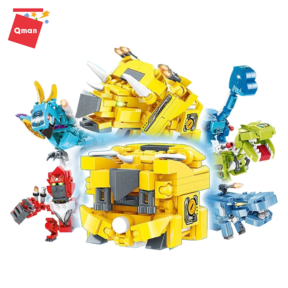 Age of 6 and Above Applicable Portable Transformers Toys Qman Series Building Blocks of Transforming Cube Robot Horned Dinosour 124 PCS Age of 6 and Above Applicable Portable Transformers Toys Qman Series Building Blocks of Transforming Cube Robot Horned Dinosour 124 PCS