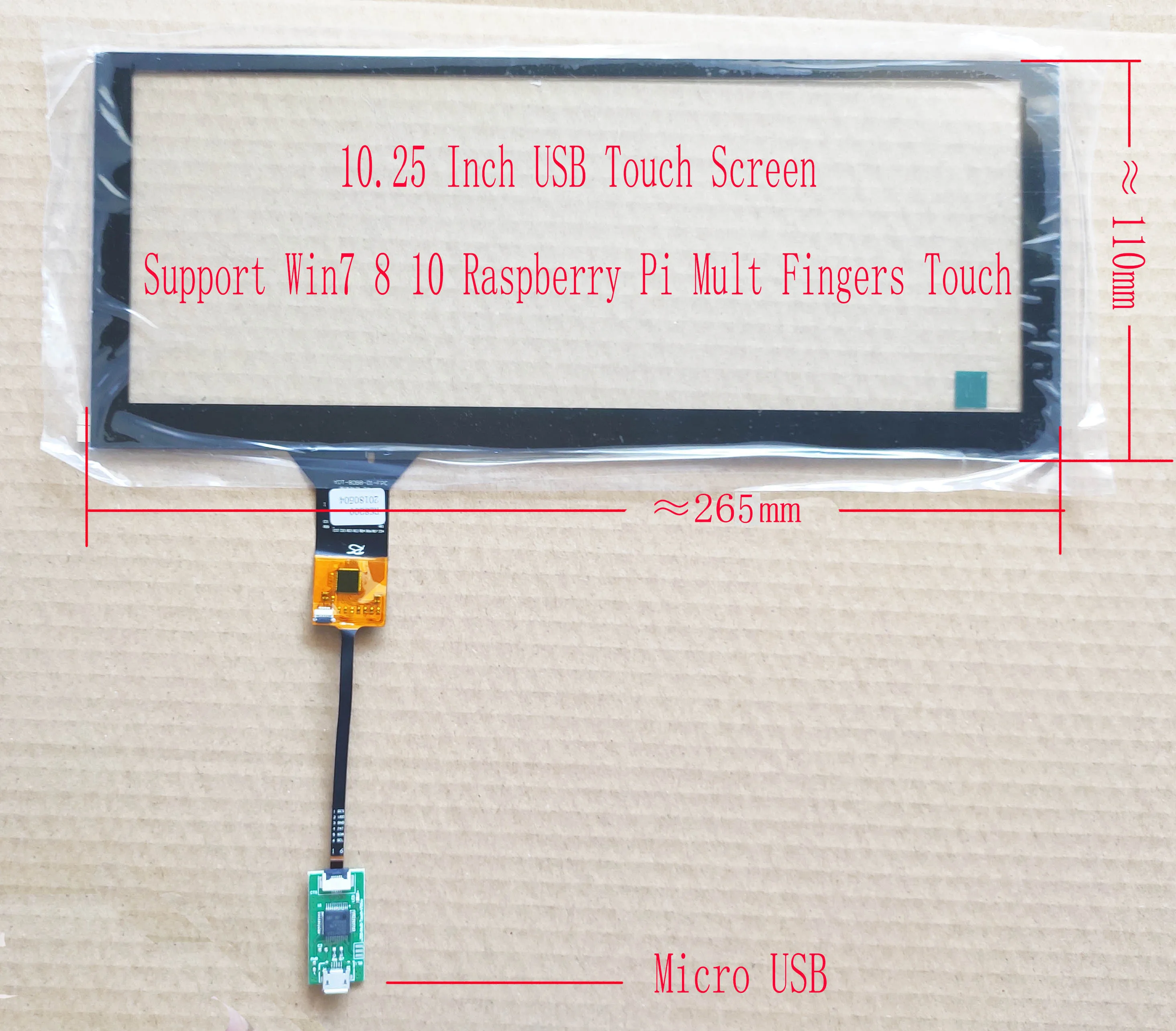 

10.25inch Touch Screen For X3 EB3 6pin /10.25inch USB Touch Screen Support Win7 8 10 Raspberry Pi