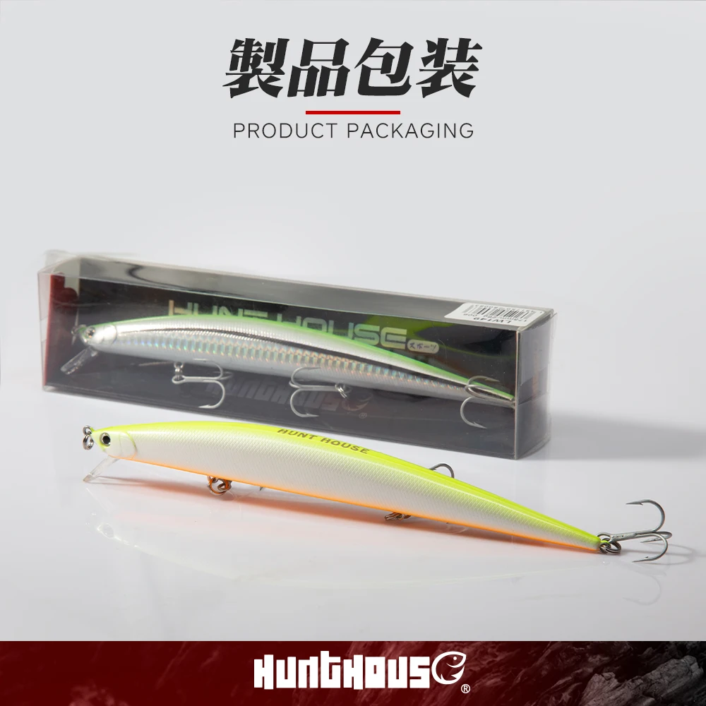 Hunthouse Fishing Lure Tide Slim Minnow Wobblers Hard Bait 175mm 24.5g  Floating Sea Bass Stickbait Leurre Ocean Beach Fish