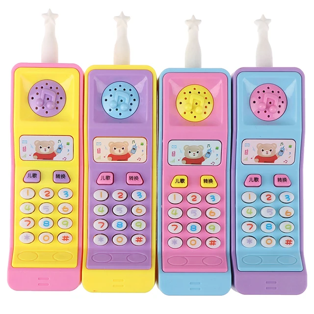 1PCs Plastic Electric Kids Telephone Machine Cell Phone Toy Learning Machine Point Reading Machine Study Electronic Vocal Toys 1