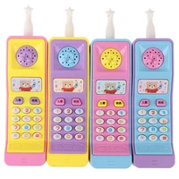 1PCs Plastic Electric Kids Telephone Machine Cell Phone Toy Learning Machine Point Reading Machine Study Electronic Vocal Toys 1