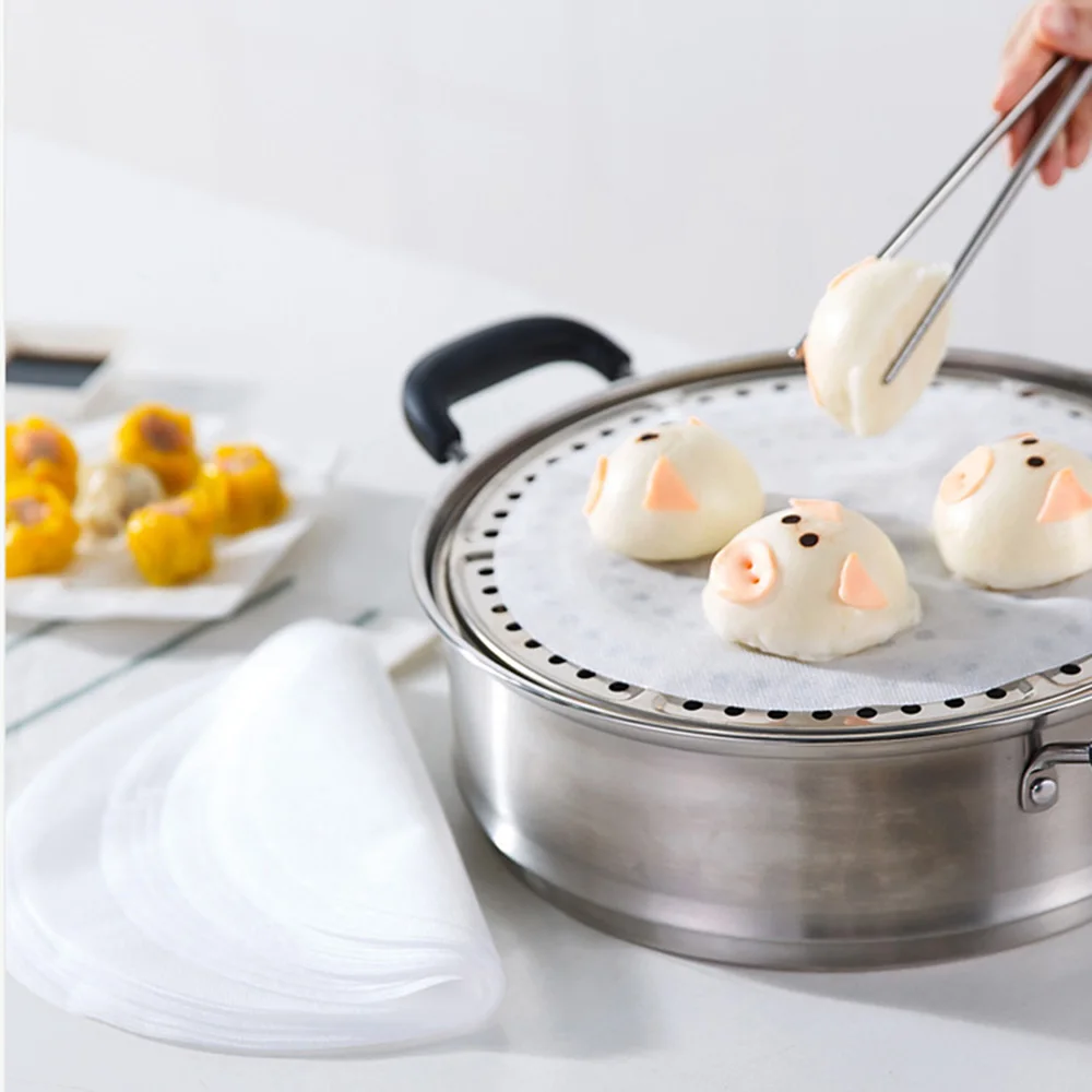 

30 Pieces Of Healthy Non-stick Steamer Cloth Dessert Pasta Kitchen Supplies Kitchen Tool Steamer Cloth 21.5CM 4