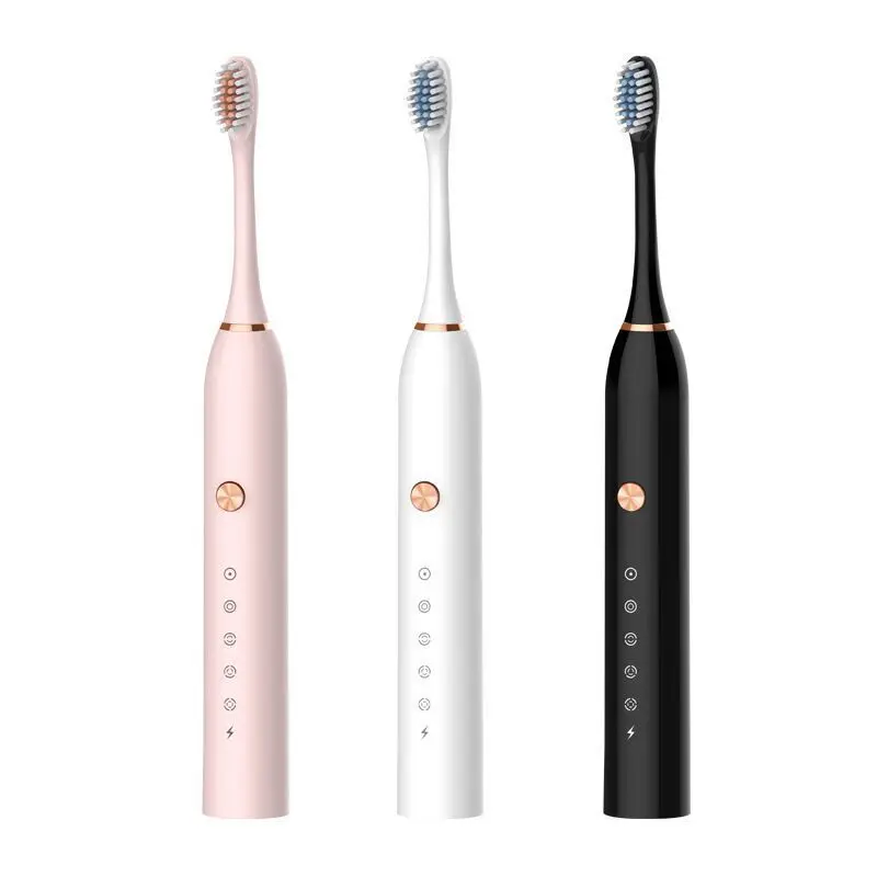

Electric Toothbrush Sonic Adult Timer Automatic Brush USB Charger Rechargeable Tooth Brushes Washable Replacement Heads Set