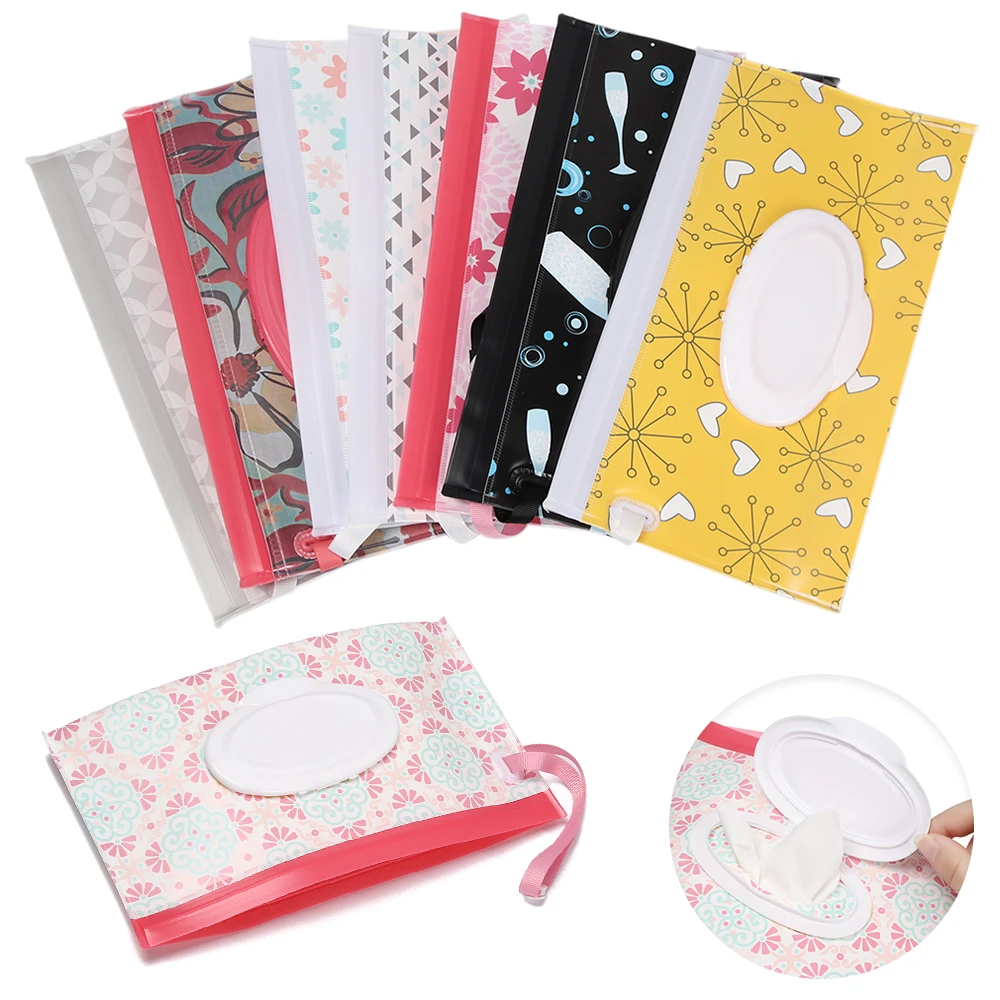 1Pc Baby Fashion Wipes Carrying Case Clutch and Clean Wet Wipes Bag for Stroller Cosmetic Pouch with Easy-Carry Snap-Strap Baby Strollers vintage