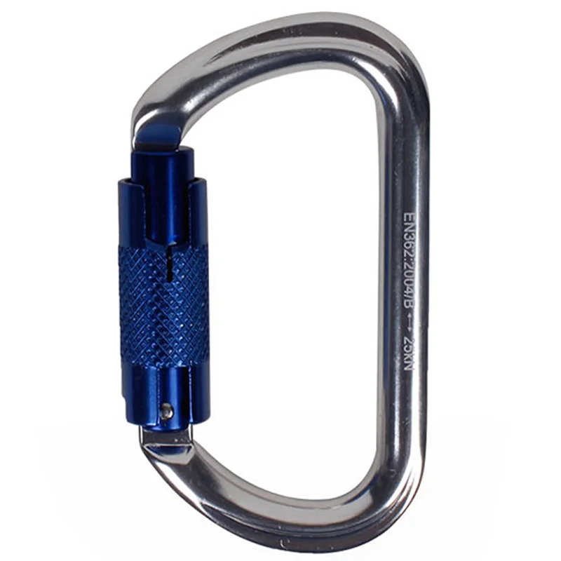 

25Kn Carabiner Screw Locking Rock Climbing Carabiner Security Master Lock Hms Pear Buckle Mountaineering Equipment